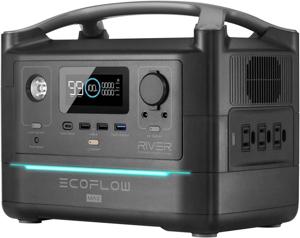 Portable Power Station 576Wh 600W AC Outlets Solar Generator N757923