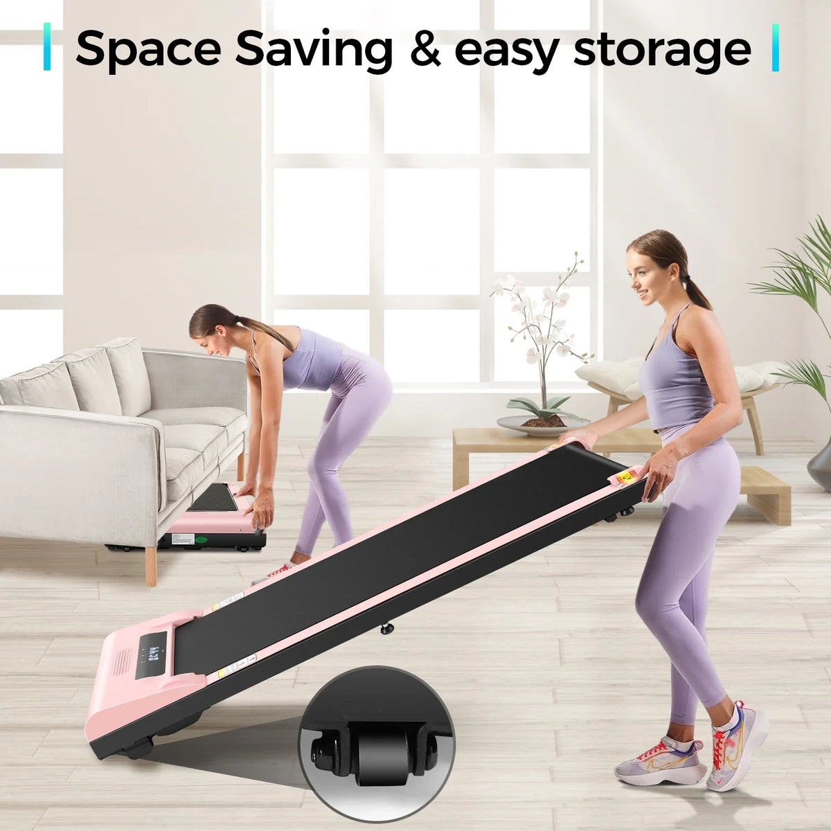 Pink Walking Pad Under Desk Treadmill X91298