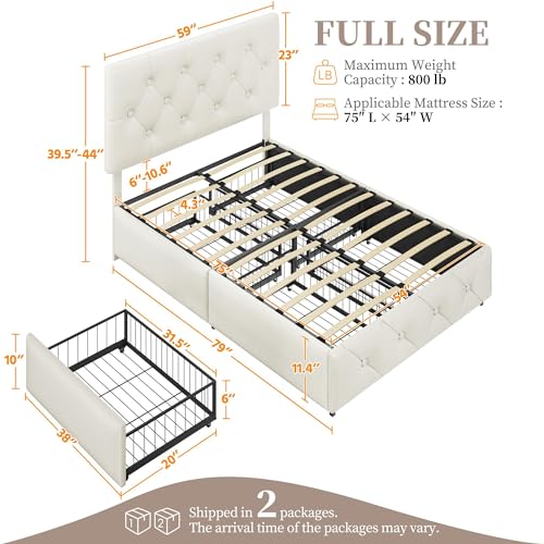 Black Queen Upholstered Bed Frame with 3 Drawers Storage X3410