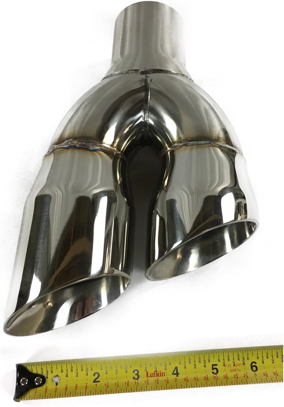 2.25" Inlet 3.00" Outlet 9.50" Long Dual Double Wall Slant Angle Stainless Exhaust Tip Pack of 2 Z881