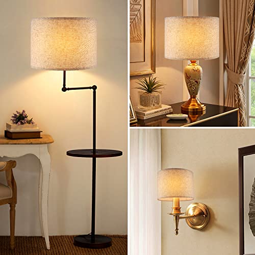 Beige Drum Fabric Lampshades Set of 2 C6394