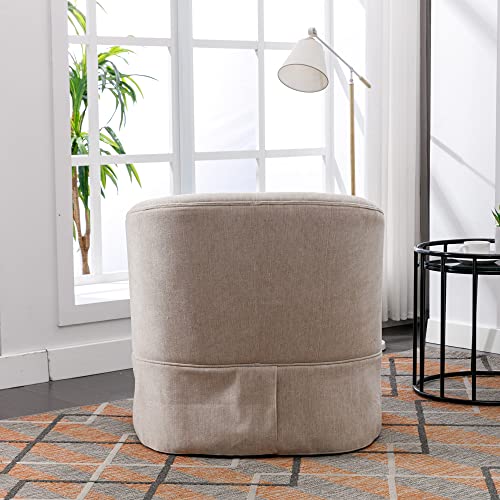 Blue Swivel Accent Chairs Set of 2 Linen Fabric L62511