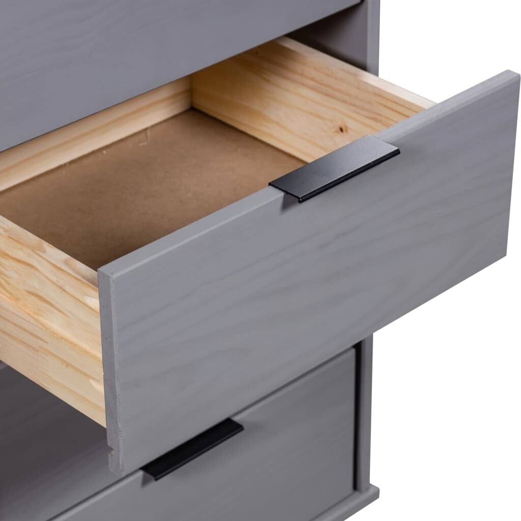 Drawer Cabinet Gray Solid Pine Wood L8655