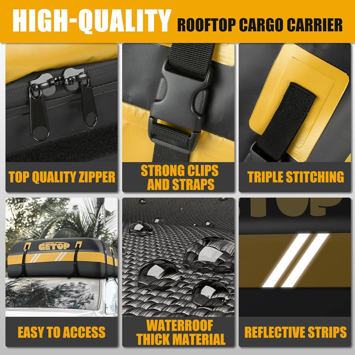 21 Cubic Feet Waterproof Rooftop Cargo Carrier Bag D699