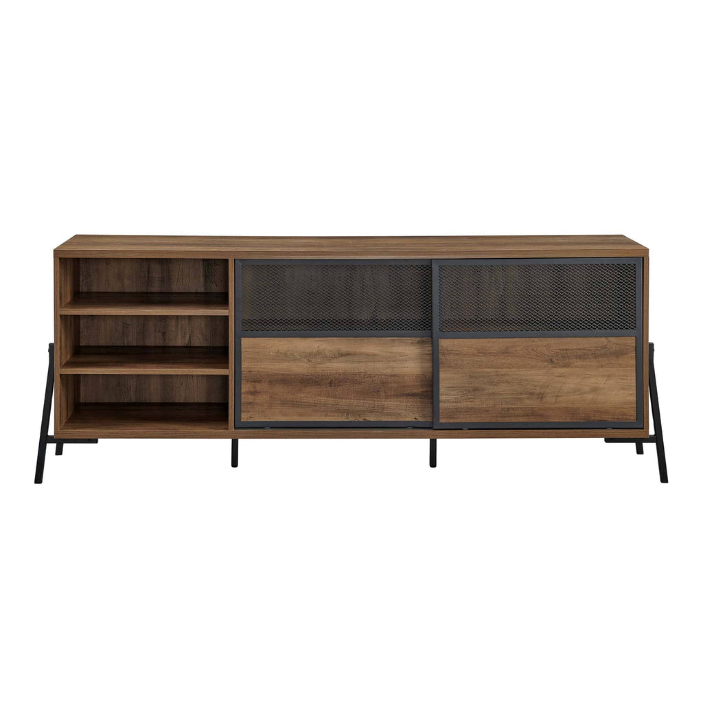70x22 2 Door Sliding Metal Mesh Door TV Console E298