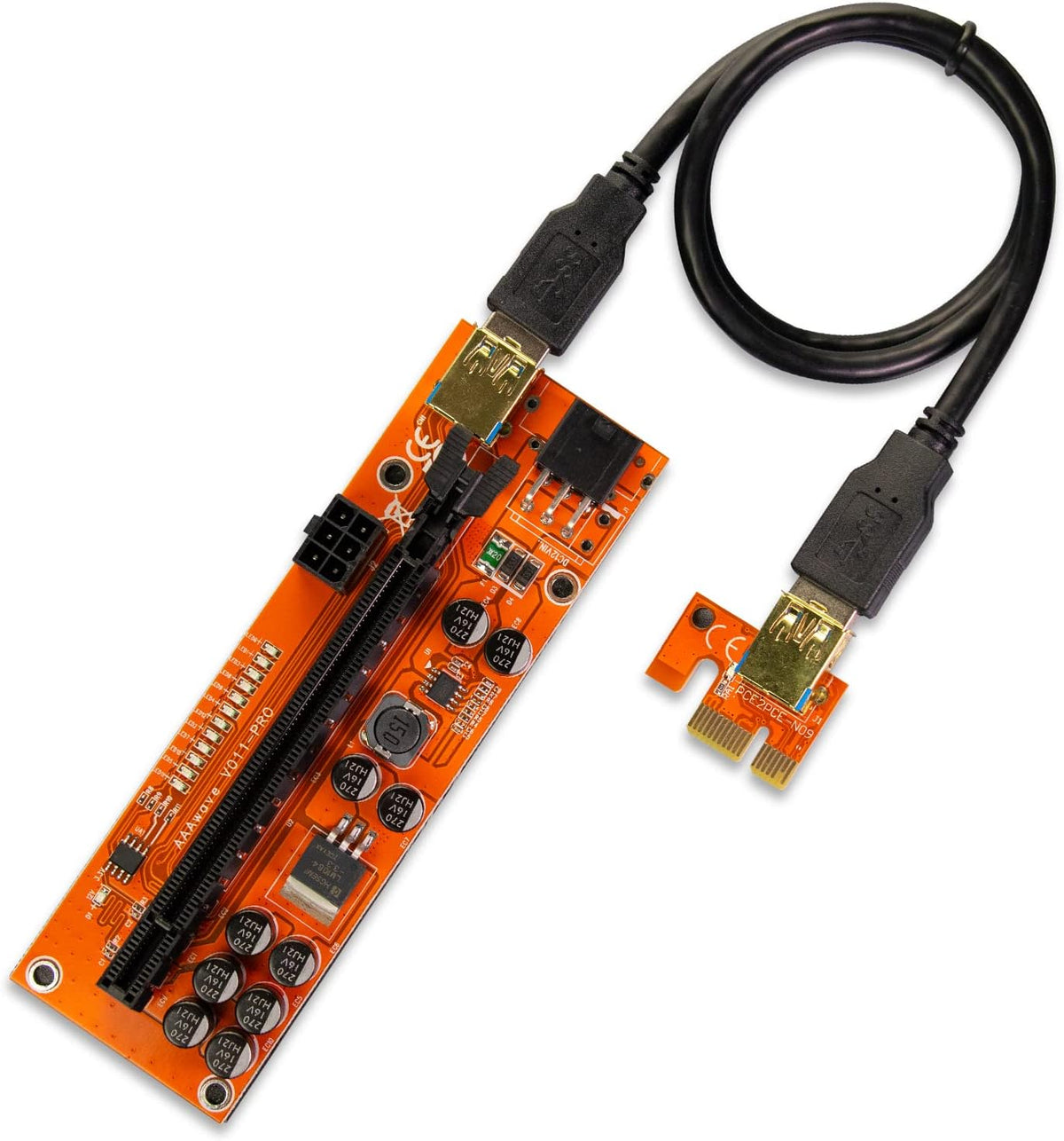 PCIE Riser 1x to 16x Graphic Extension 60cm USB 3.0 Cable Pack of 12 K585105