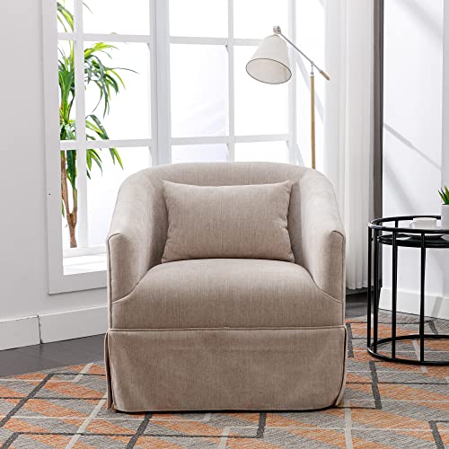 Blue Swivel Accent Chairs Set of 2 Linen Fabric L62511