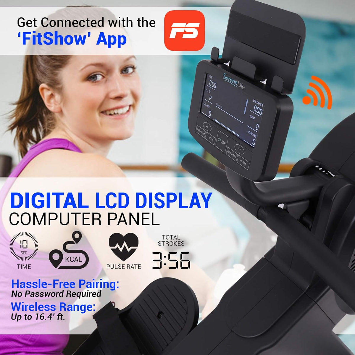 Smart Rowing Machine with Fitness Monitoring App T703930