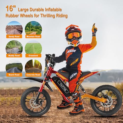36V 750W Electric Dirt Bike with 16" Pneumatic Tires Q75882