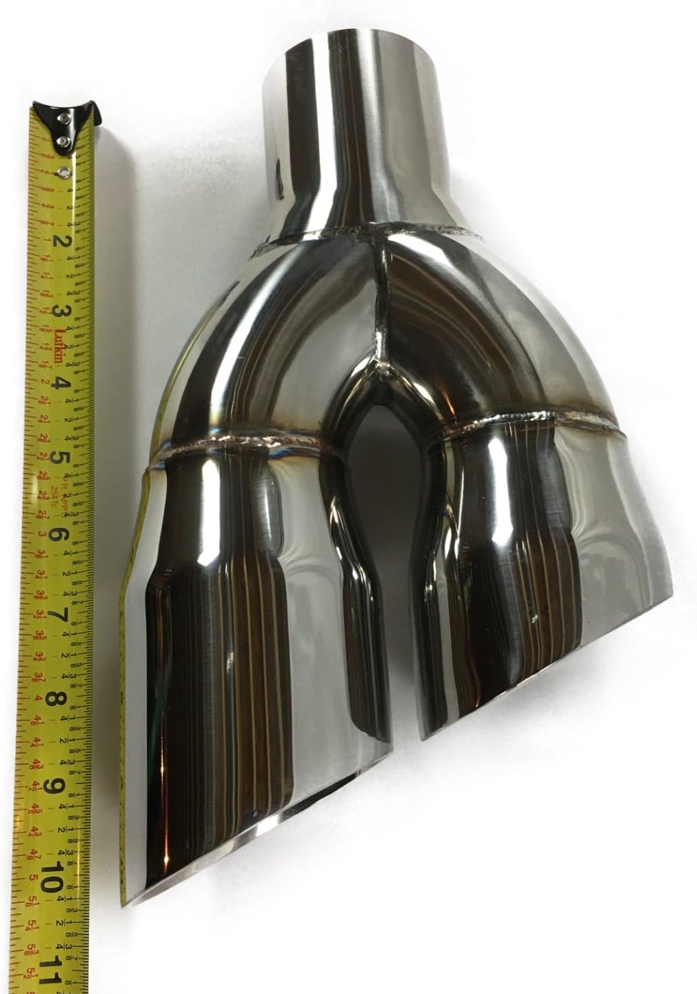 2.25" Inlet 3.00" Outlet 9.50" Long Dual Double Wall Slant Angle Stainless Exhaust Tip Pack of 2 Z881