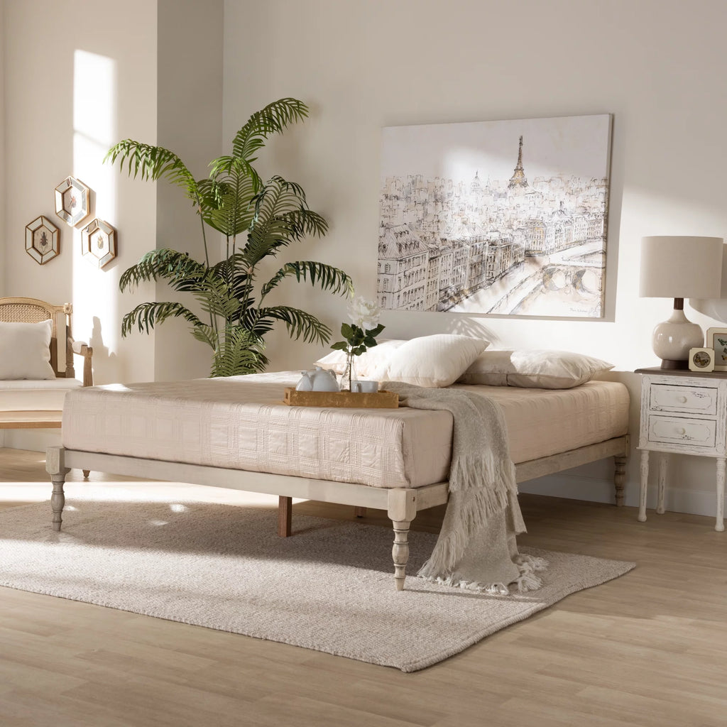 Walnut Brown Wood Full Size Platform Bed Frame G797