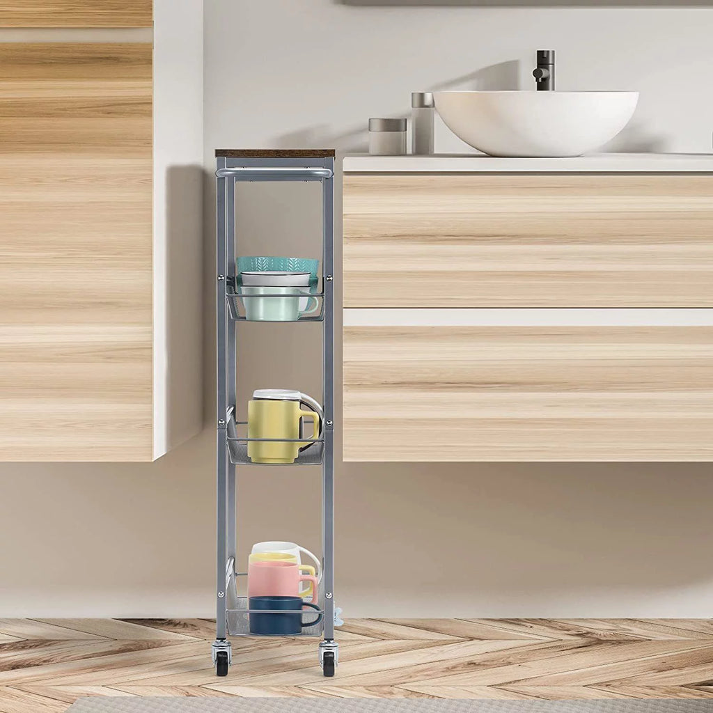 4 Tier Slim Rolling Storage Cart with Handle U16584