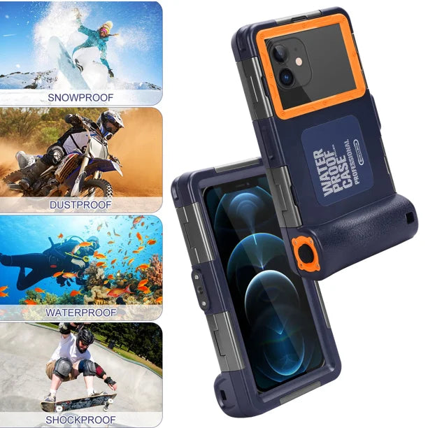 Waterproof Protective Case for Phones Up to 6.9 Inch with Lanyard H903377