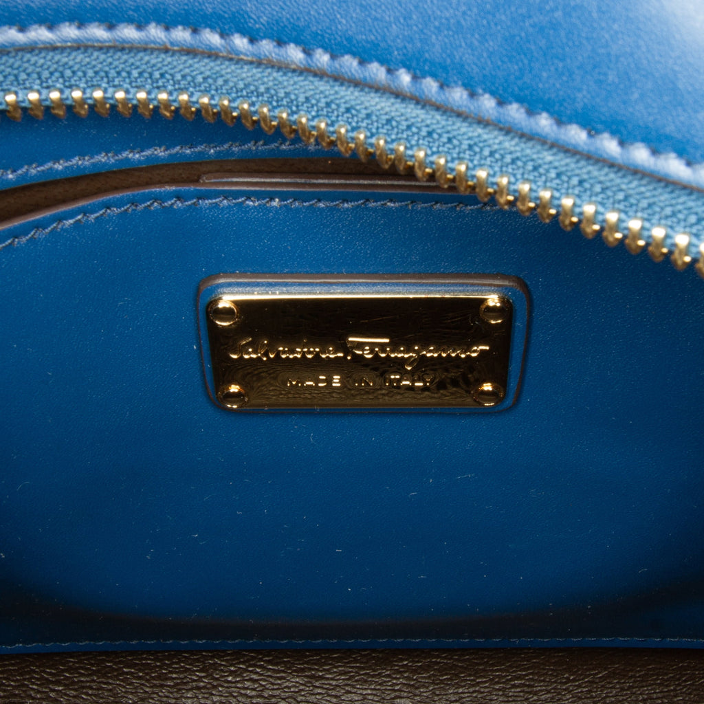 Blue Calf Leather Satchel D208