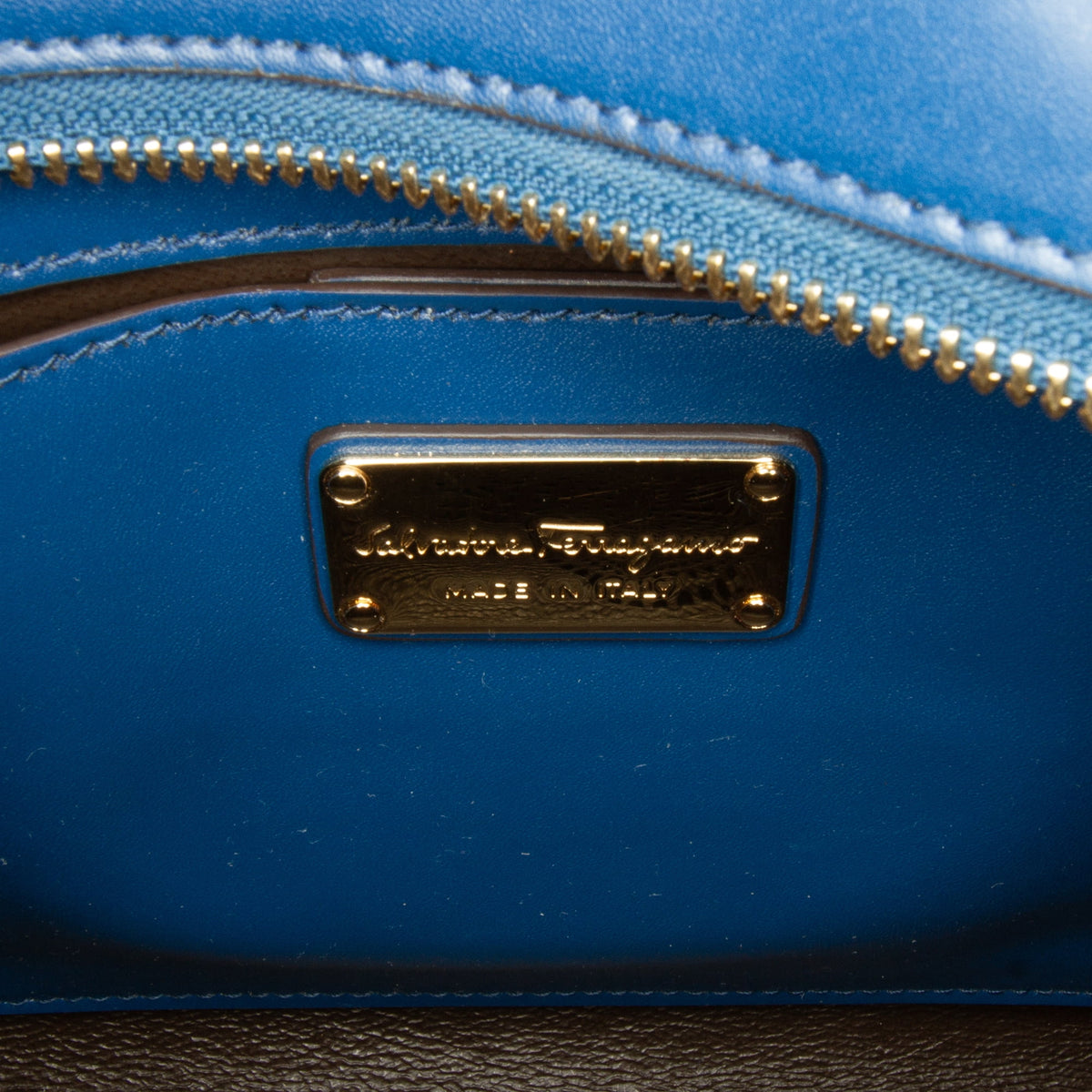 Blue Calf Leather Satchel D208