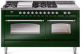 60 Dual Fuel Natural Gas Range Emerald Green Chrome Trim I345