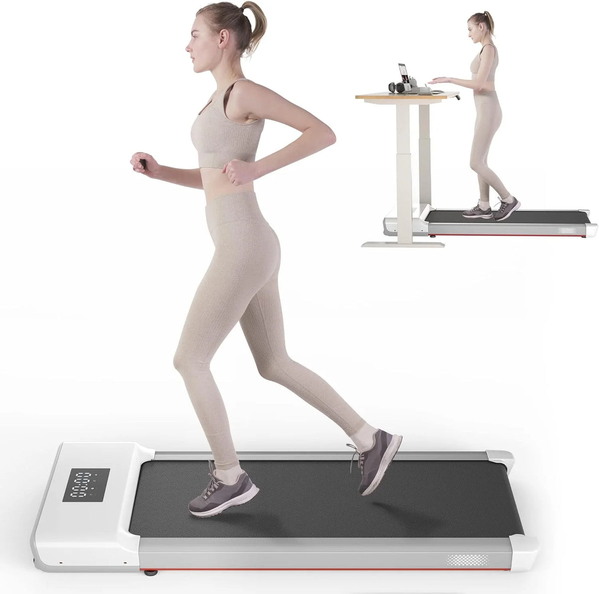 300lb Portable Under Desk Treadmill with Remote Control B152
