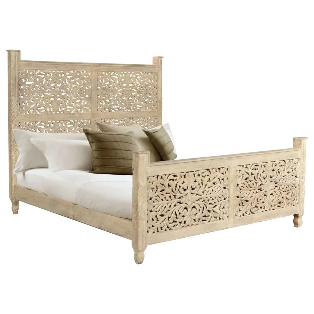 Hand Carved Solid Wooden Bed Frame K38052