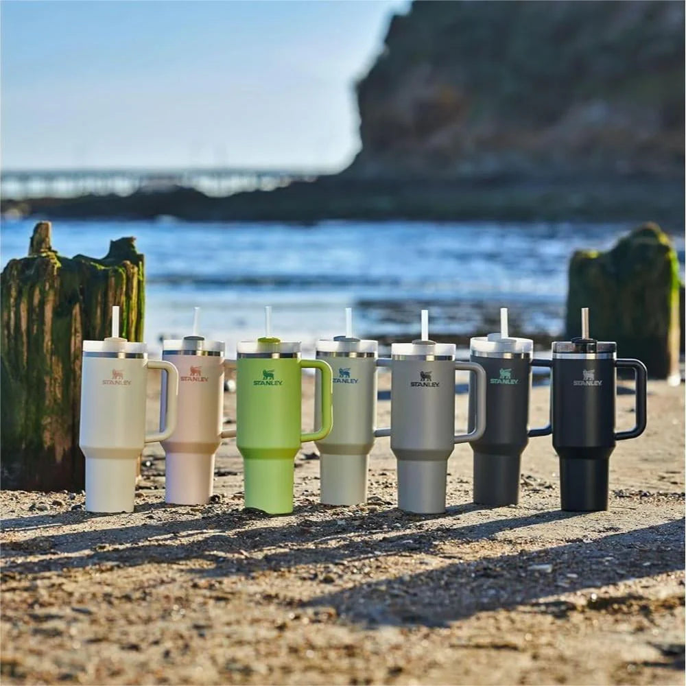 40 oz Black Stainless Steel Insulated Tumbler with Lid and Straw Y9709