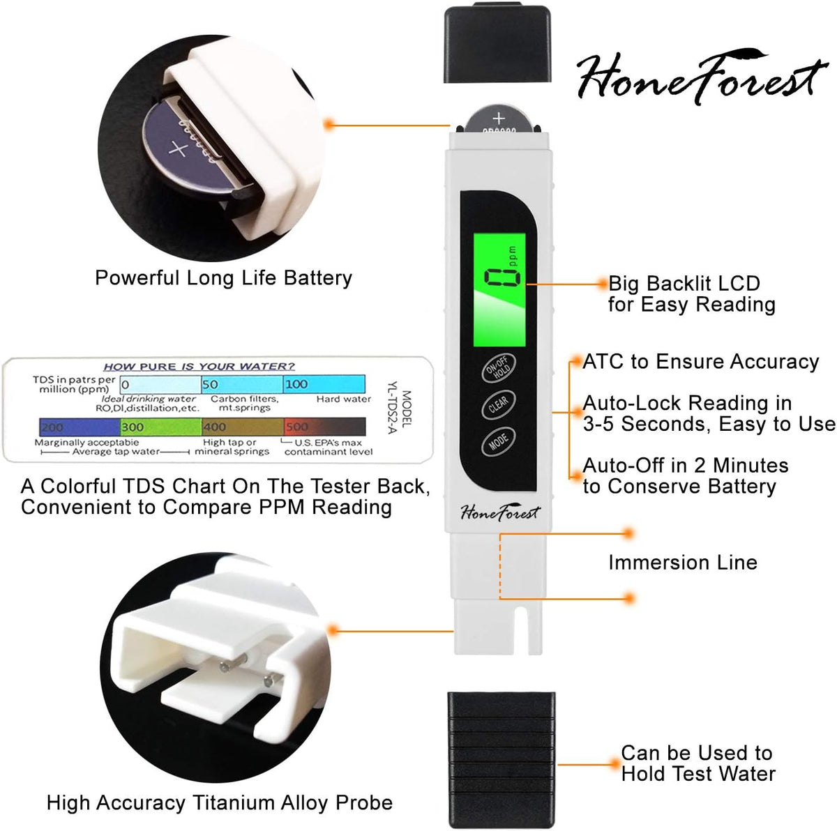 TDS Meter EC Meter Temperature Meter 3 in 1 0-9990ppm X1534