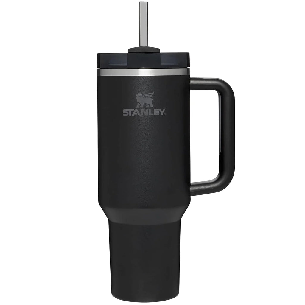 40 oz Black Stainless Steel Insulated Tumbler with Lid and Straw Y9709