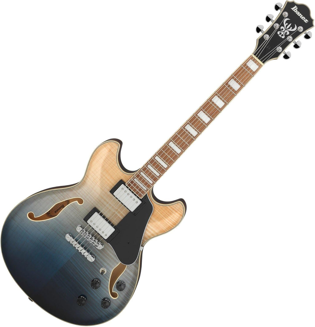 Transparent Indigo Fade Semi-Hollow Electric Guitar D438146