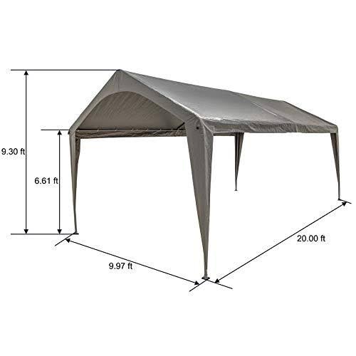 10x20 Feet Carport Replacement Top Canopy Cover K14773