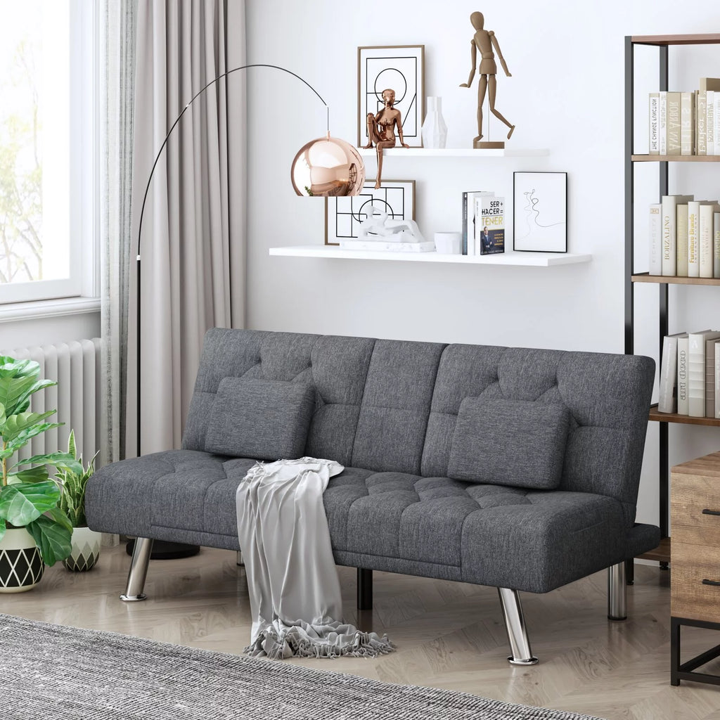 Gray Convertible Futon Sofa Bed Z579004