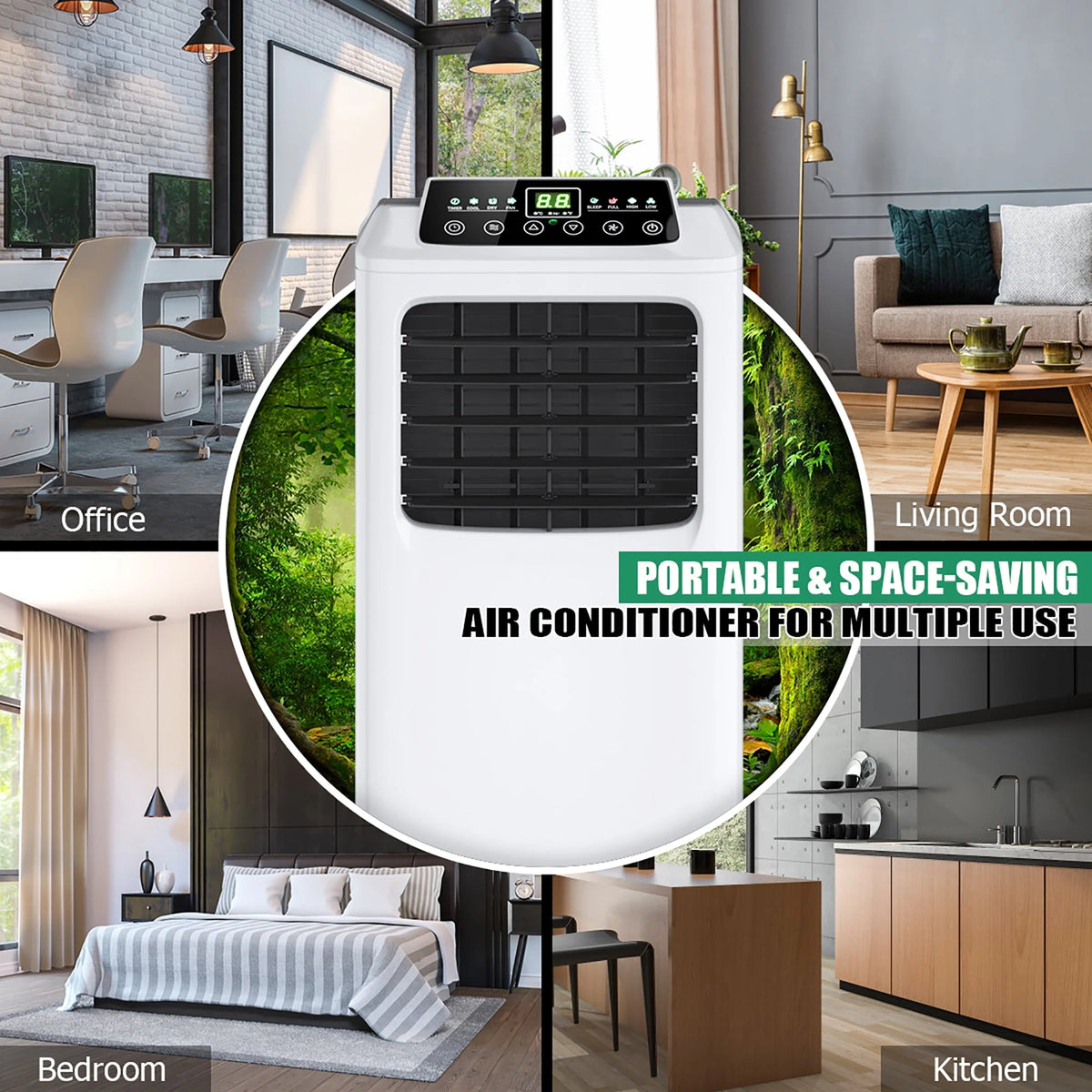5500 BTU 3-in-1 Portable Air Conditioner with Dehumidifier and Window Kit R9534