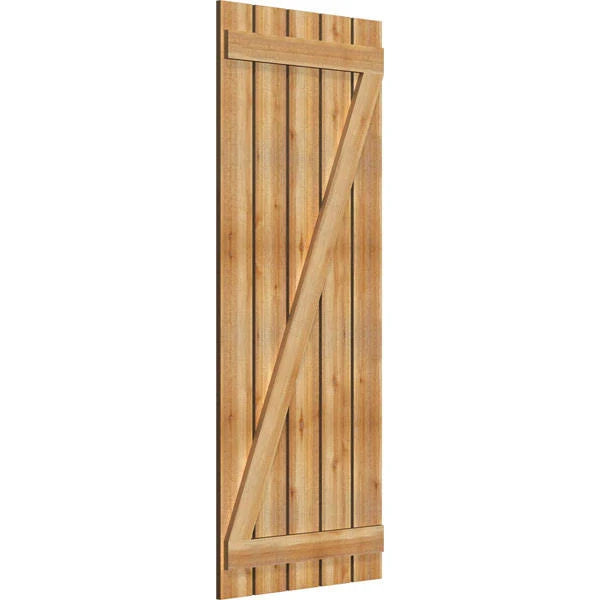 Spaced Board-n-Batten Shutters with Z-Bar, Rough Sawn Western Red Cedar O880