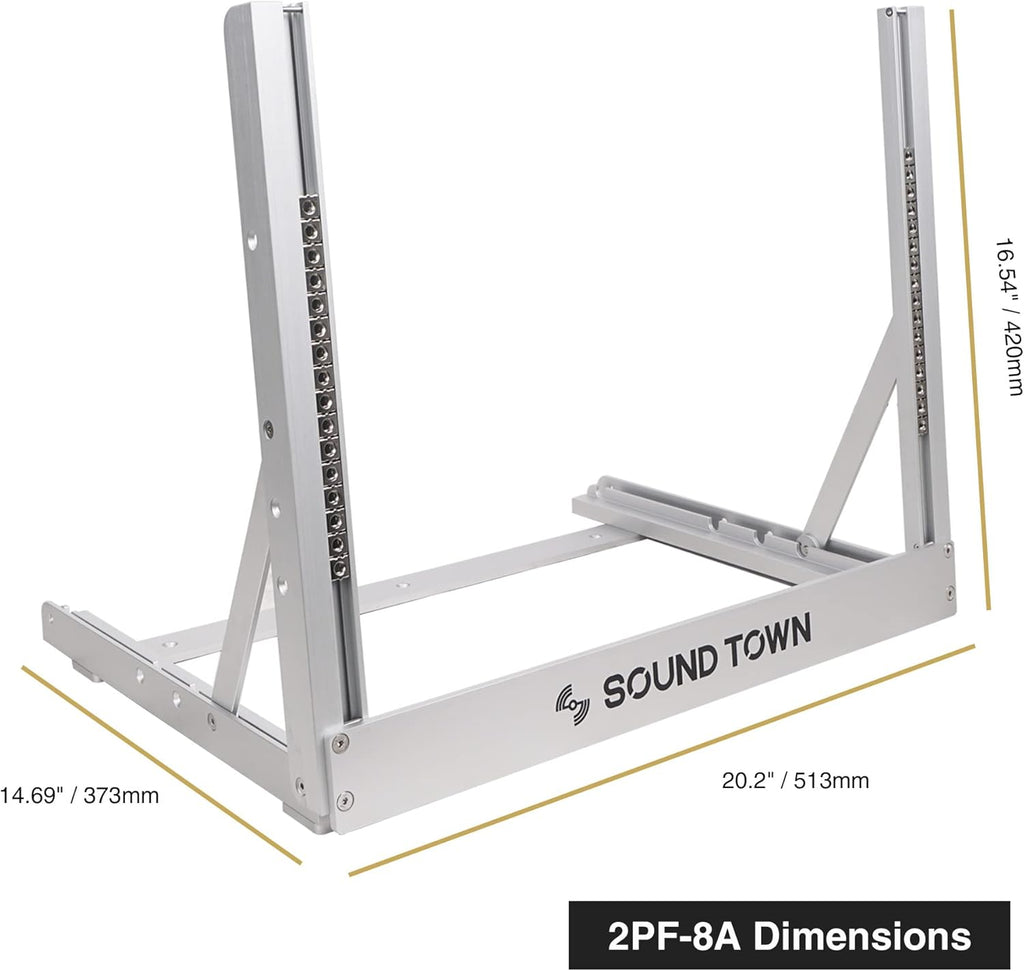 8U Aluminum 2-Post Desktop Open-Frame Rack N75050