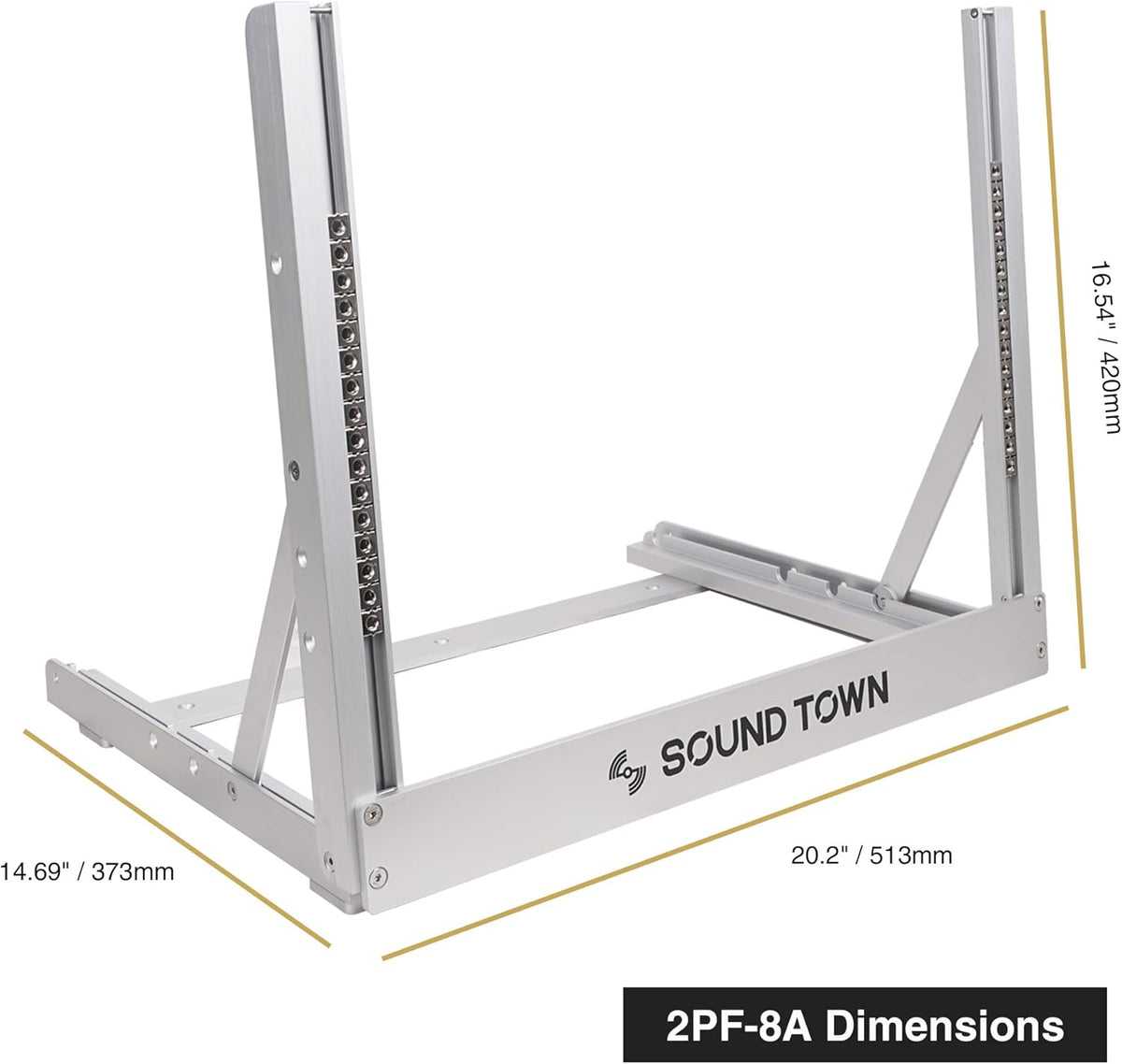 8U Aluminum 2-Post Desktop Open-Frame Rack N75050