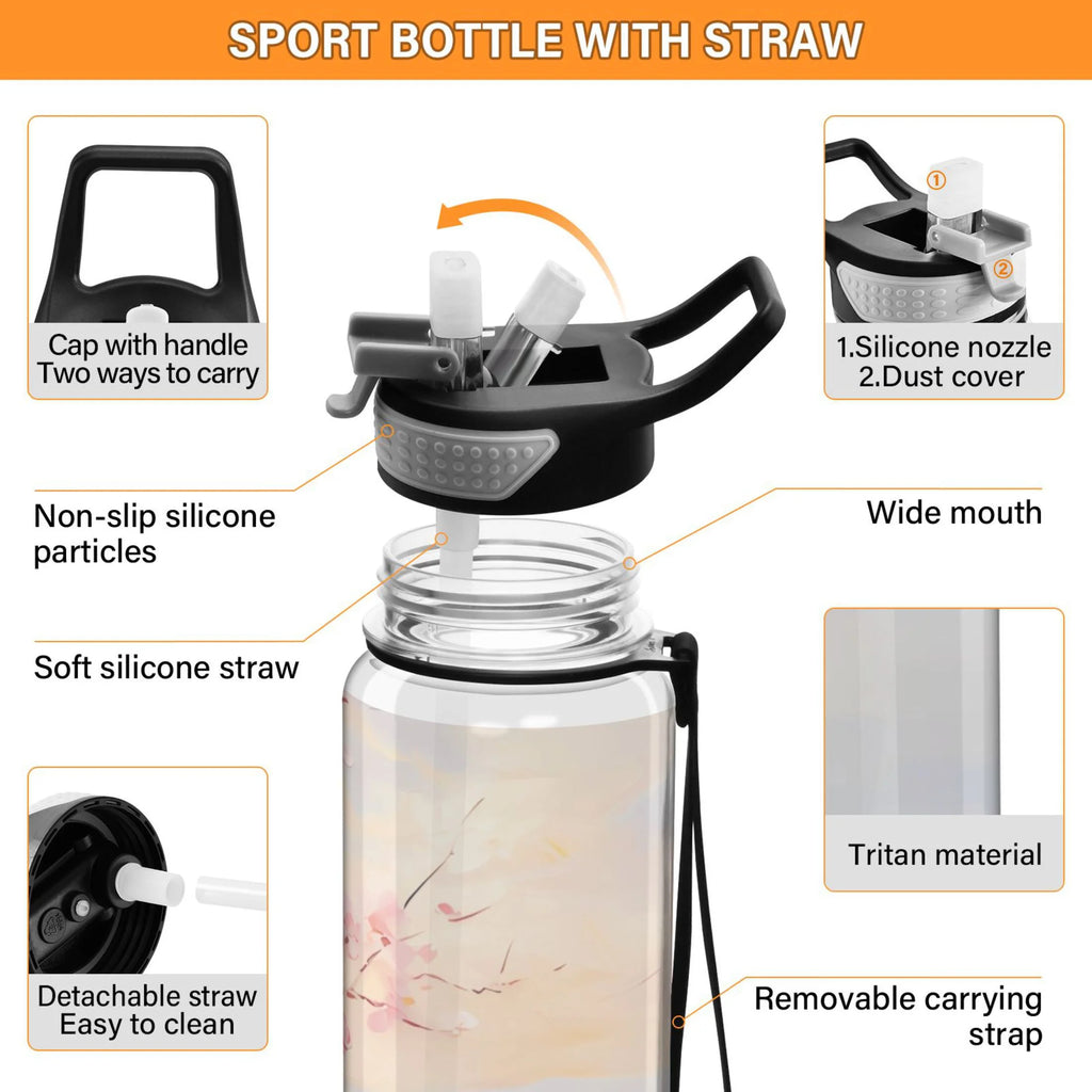 32oz Tritan Leakproof Clear Sports Water Bottle H6922
