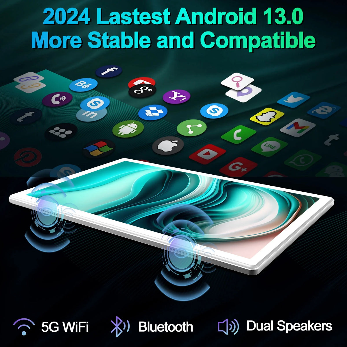 10 Inch Android 13.0 Tablet, 128GB ROM+16GB RAM, Octa-Core, FHD Display U40834
