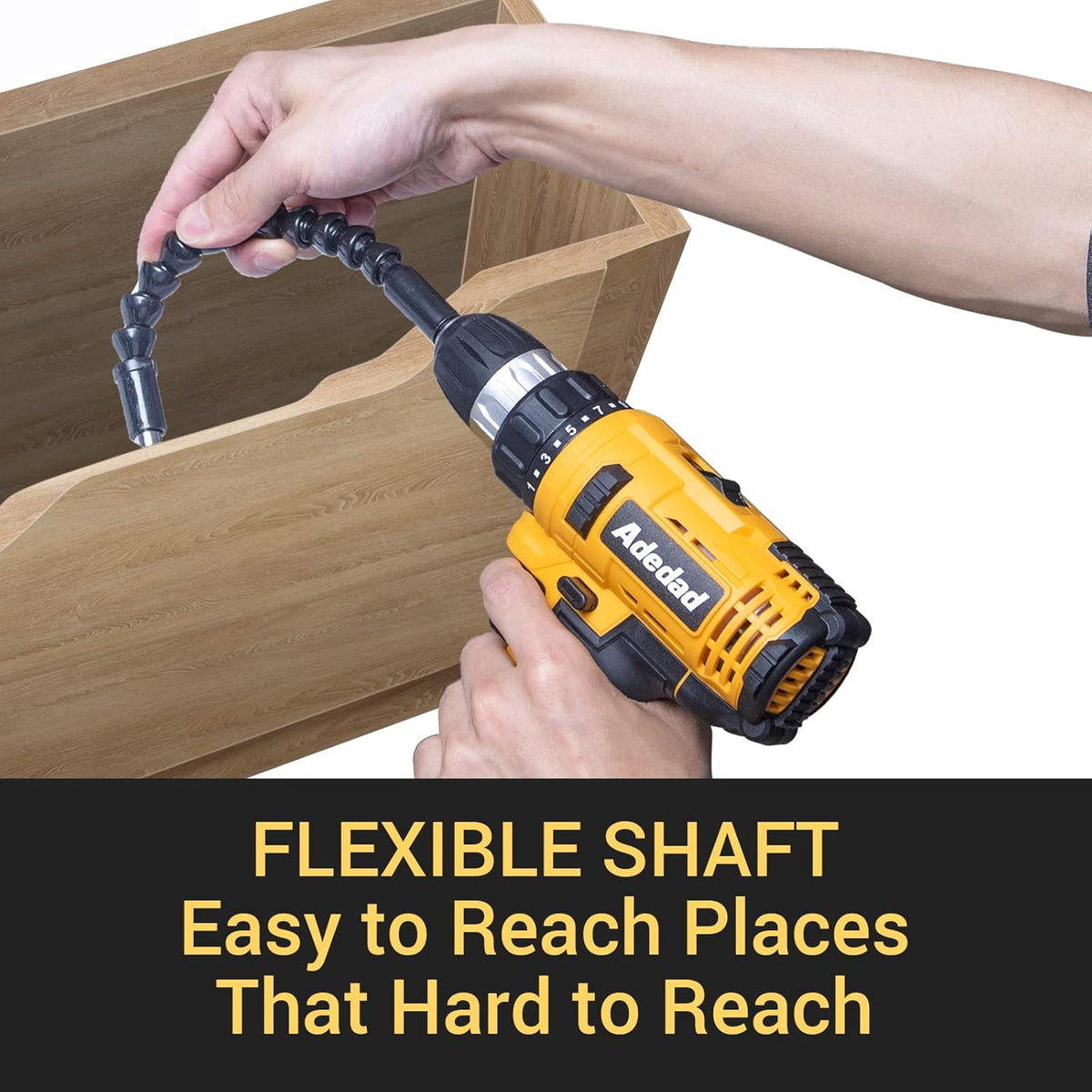 12V Cordless Brushless Ratchet Wrench & Drill, 3/8" 40Ft-lbs Torque 400 RPM, 21+1 Metal Drill, 2 Batteries Power Tool Set F11784