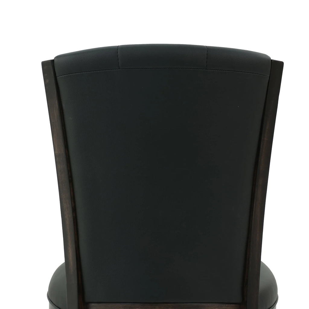 Black Faux Leather Swivel Counter Chair Set of 2 W351955