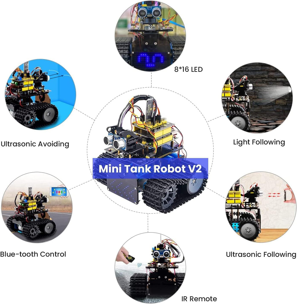 Mini Tank Robot Smart Car Kit with IR and App Control O464014