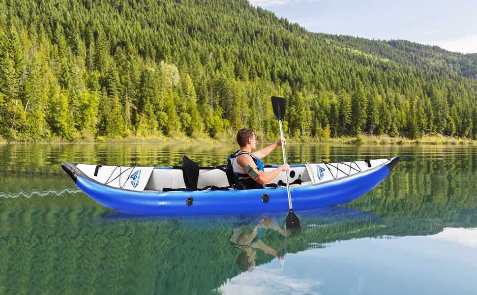 Inflatable Kayak Set with Paddle & Air Pump, Portable Tandem 2 Person Kayak Y655059