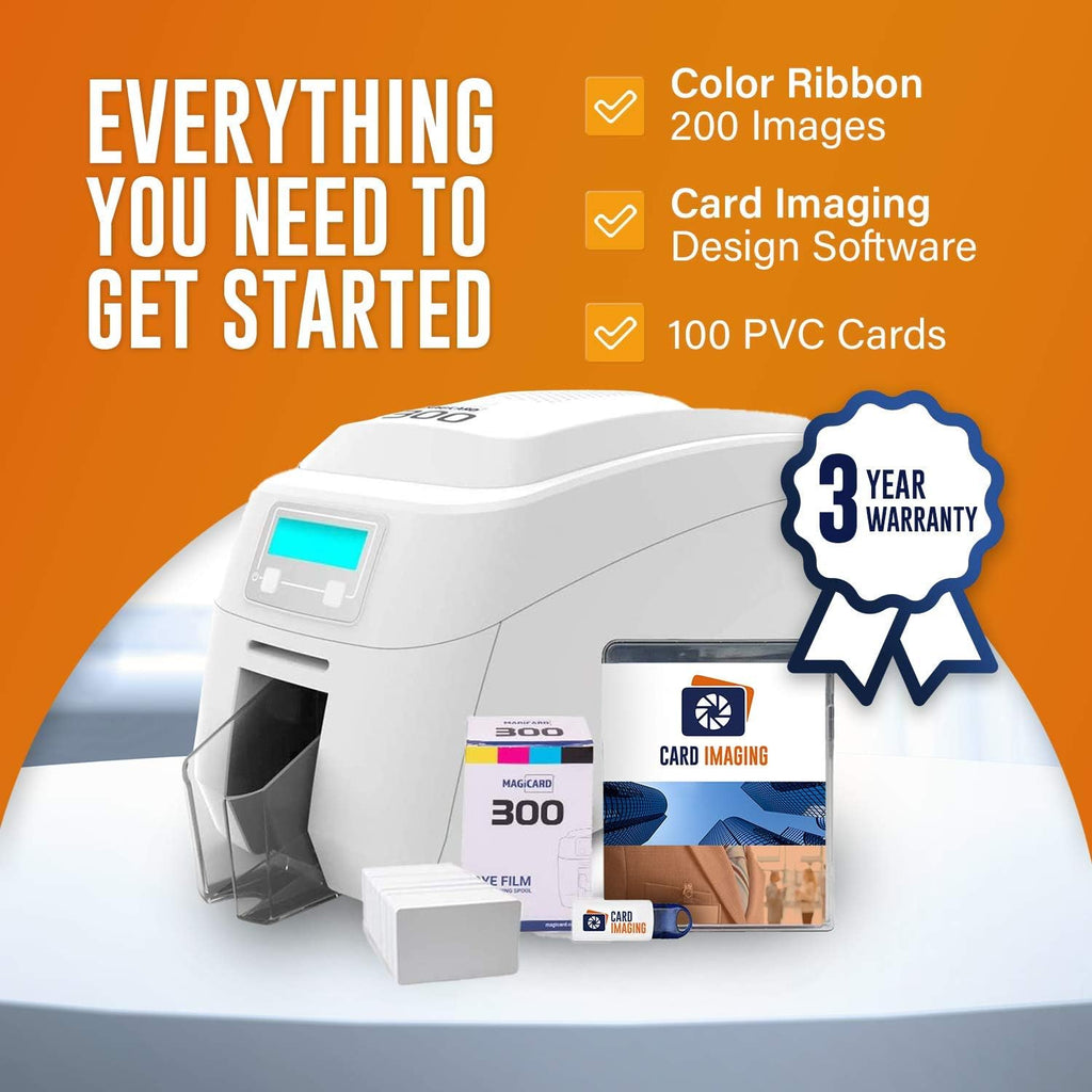 Dual Sided ID Card Printer Bundle Z490