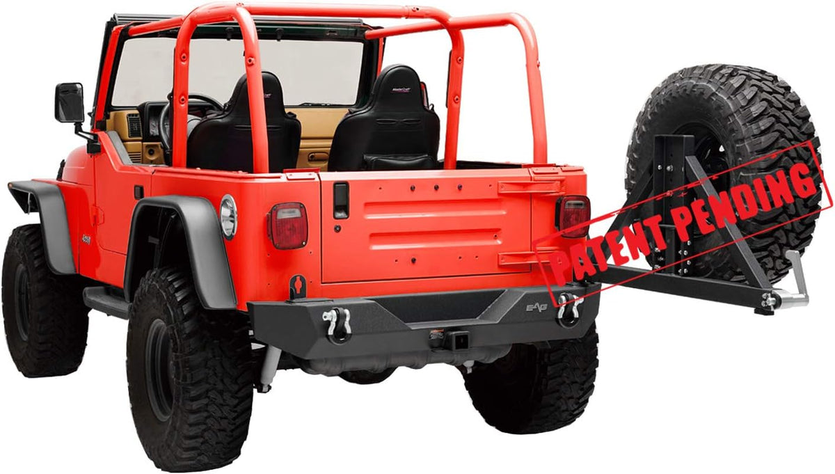 Steel Rear Bumper with Assembled Tire Carrier Black Textured O56043