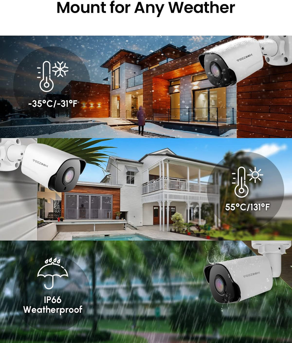 5MP PoE Security Camera (Pack of 2) with 59ft Ethernet Cables C24415