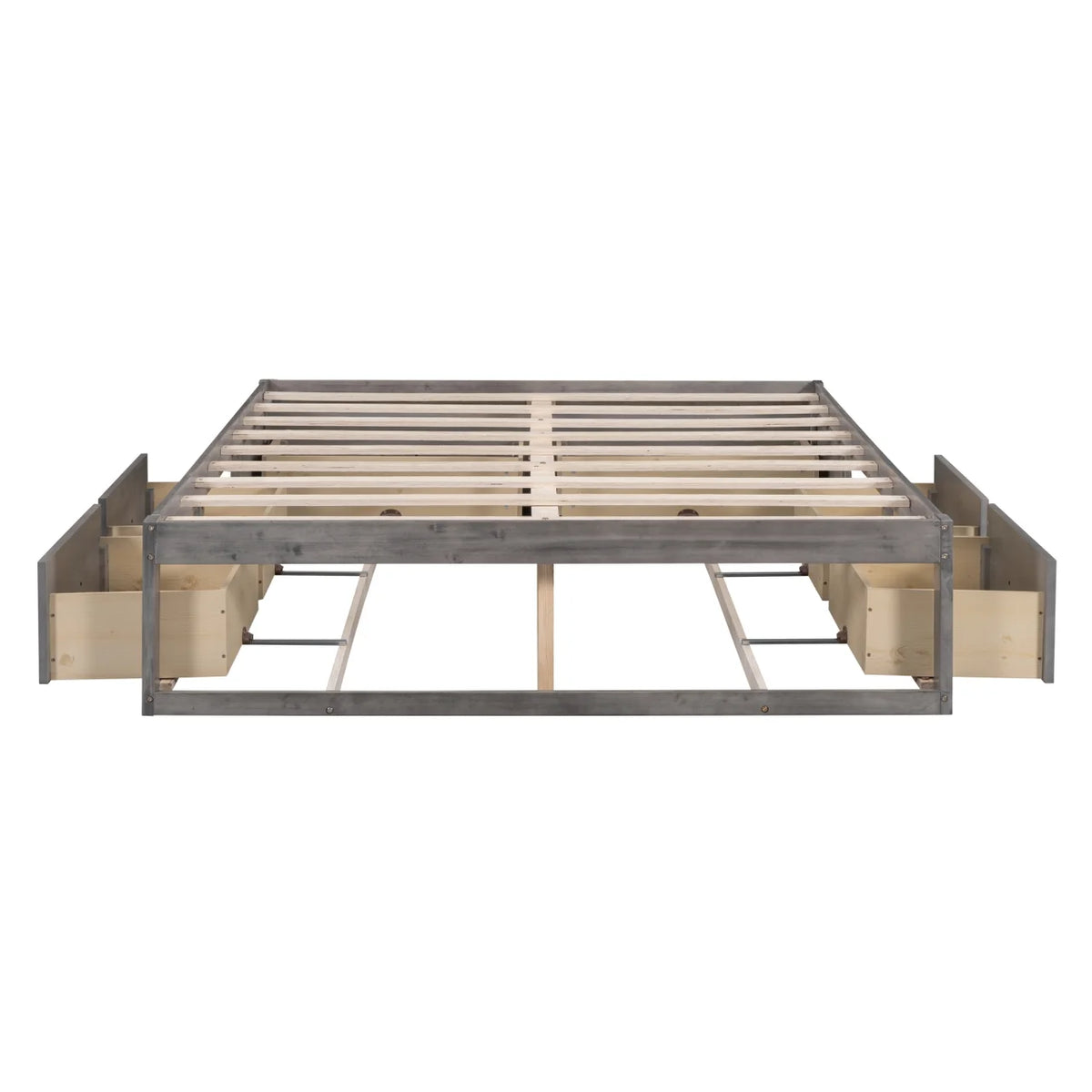 Full Size Wood Captain Bed with 6 Storage Drawers L245