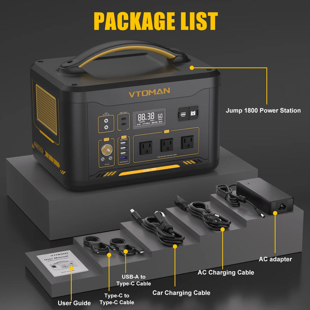 1800W Portable Power Station 1548Wh LFP Battery Generator A773