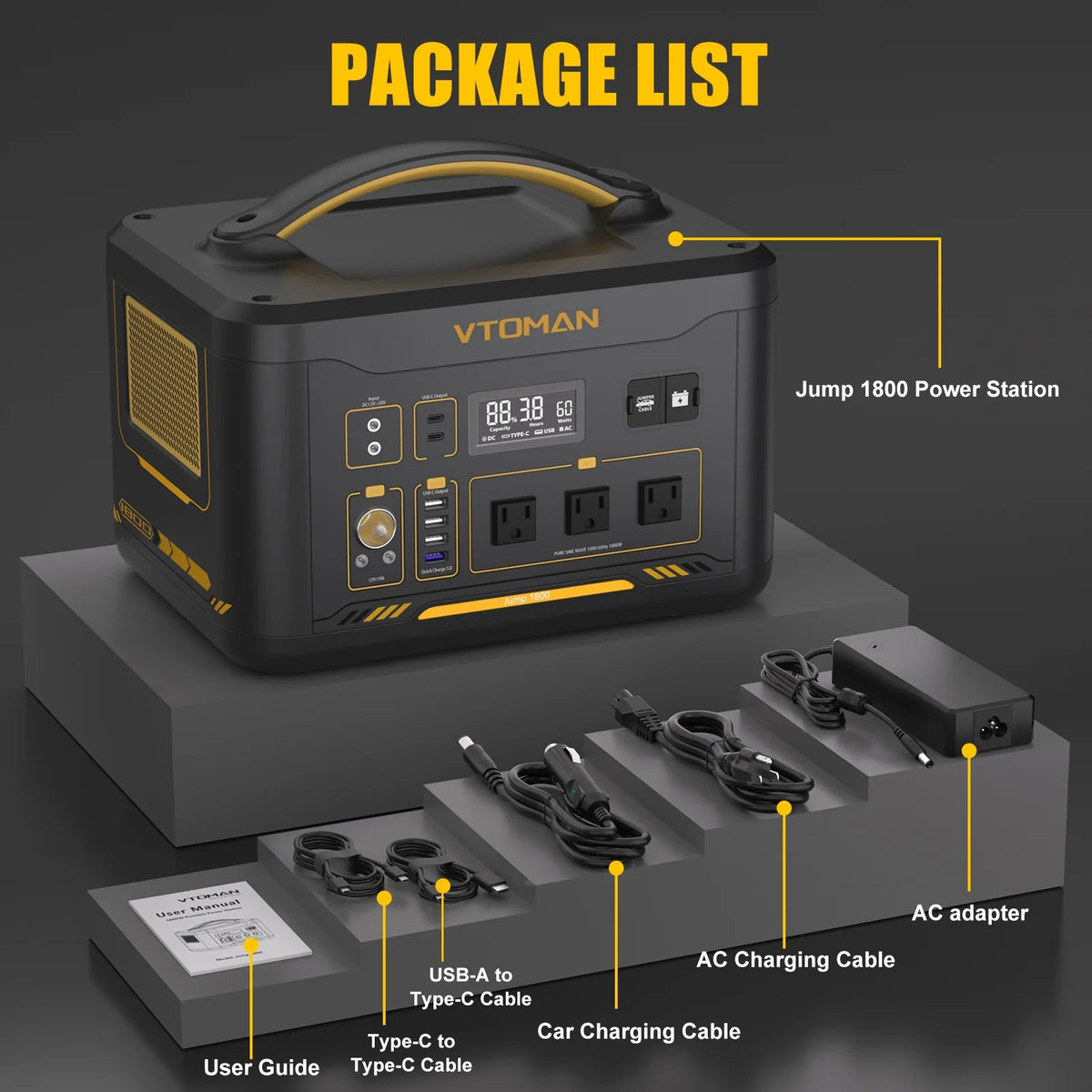 1800W Portable Power Station 1548Wh LFP Battery Generator A773
