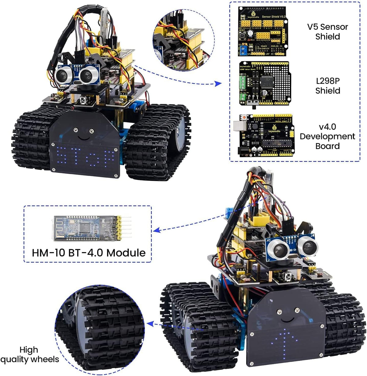 Mini Tank Robot Smart Car Kit with IR and App Control O464014