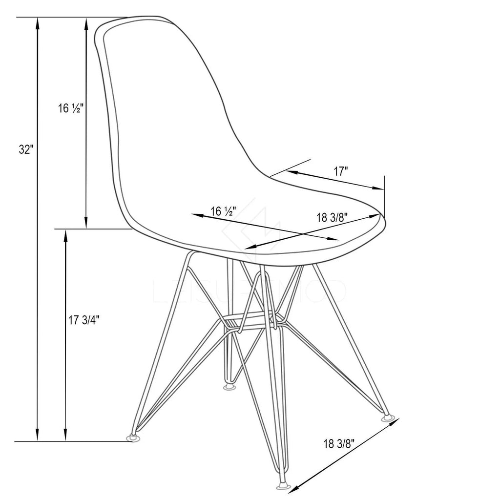 Molded Eiffel Side Chair Set of 4 L19313