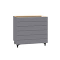 Gray 6-Drawer Base Cabinet with Metal Drawer Boxes N5720