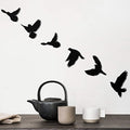 Black Birds Metal Wall Decor Set of 6 V202755