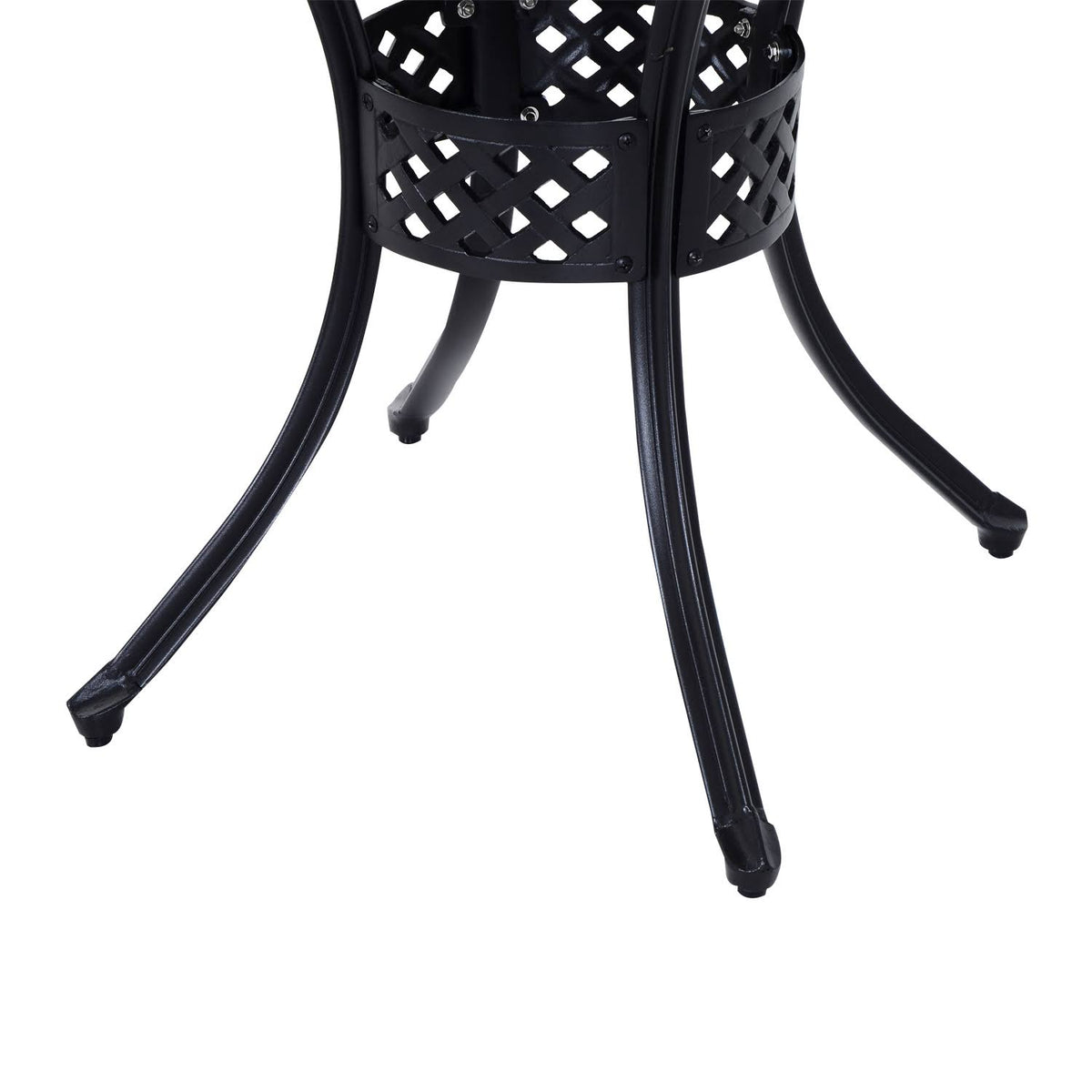 Black Round Cast Aluminum Outdoor Dining Table C78022