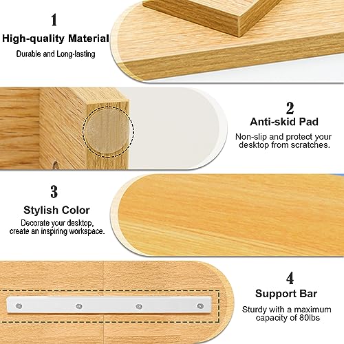 Wooden Monitor Stand Riser 2 Tier Laptop Stand with Storage S7269